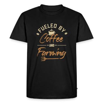 Fueled by Coffee and Farming Agriculture Farmer - Men's Premium Organic T-Shirt - black - Front - Nico (187cm)
