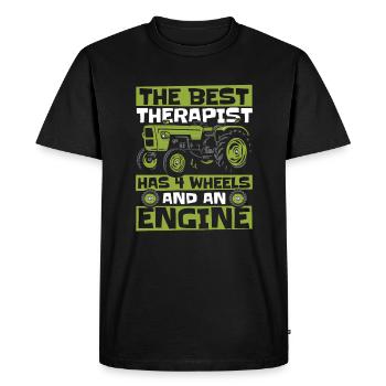 The Best Therapist Has 4 Wheels Bauer Biobauer - Men's Premium Organic T-Shirt - black - Front - Nico (187cm)