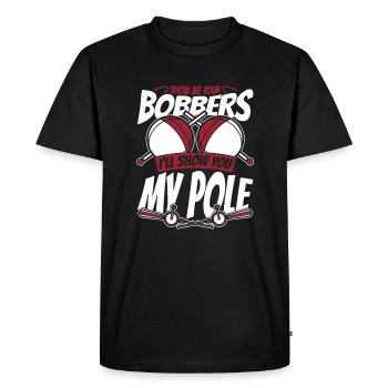 Montrez-moi vos bobbers pêche en haute mer pêcheur à la mouche - T-shirt Premium bio Homme - noir - Devant - Nico (187cm)