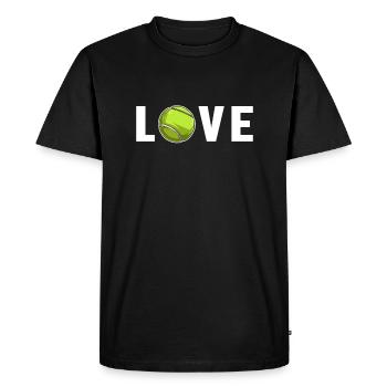 Tennis Love Raquette de tennis Entraîneur de tennis - T-shirt Premium bio Homme - noir - Devant - Nico (187cm)