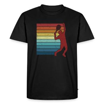 Rétro Tennis Coach Joueur de Tennis Raquette De Tennis - T-shirt Premium bio Homme - noir - Devant - Nico (187cm)