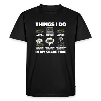 Ce que je fais pendant mon temps libre Agriculteur Agriculture - T-shirt Premium bio Homme - noir - Devant - Nico (187cm)
