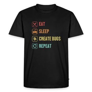 Manger, dormir, créer des bugs, répéter le développeur codeur - T-shirt Premium bio Homme - noir - Devant - Nico (187cm)