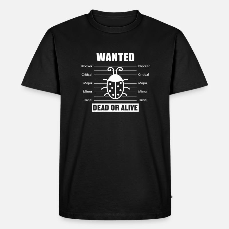Bugs Wanted Softwareentwickler Developer - Männer Premium Bio T-Shirt - Schwarz