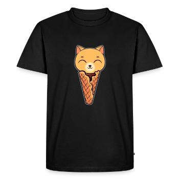 Cat Ice Chat Domestique Kitty Chaton - T-shirt Premium bio Homme - noir - Devant - Nico (187cm)