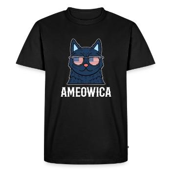 Ameowica chaton, chat domestique, minou - T-shirt Premium bio Homme - noir - Devant - Nico (187cm)