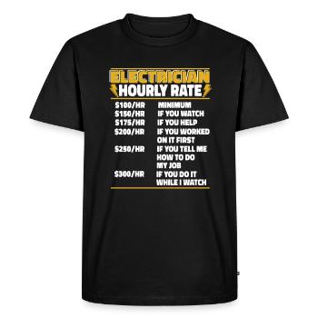 Electrician Hourly Rate Electronics Technician Electrician - Men's Premium Organic T-Shirt - black - Front - Nico (187cm)