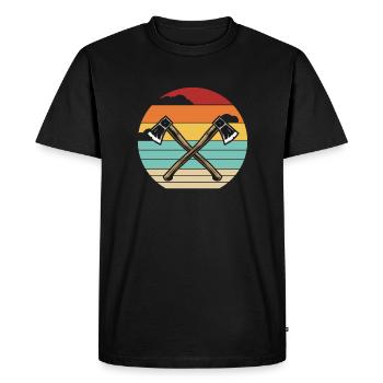 Jeu de lancer de hache rétro Compétition professionnelle - T-shirt Premium bio Homme - noir - Devant - Nico (187cm)
