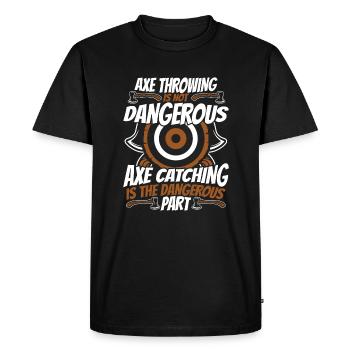 Le lancer de hache n’est pas un jeu de lancer de hache - T-shirt Premium bio Homme - noir - Devant - Nico (187cm)