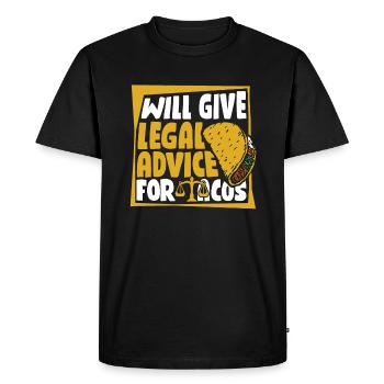 Donnera des conseils juridiques pour les tacos Procureur général - T-shirt Premium bio Homme - noir - Devant - Nico (187cm)
