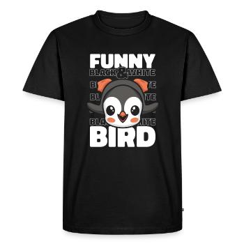 Funny Black And White Bird Emperor Penguin Seabird - Men's Premium Organic T-Shirt - black - Front - Nico (187cm)