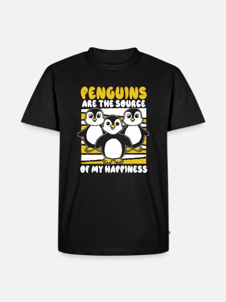 Pingviner är källan till min lycka sjöfågel - Ekologisk premium-T-shirt herr - svart