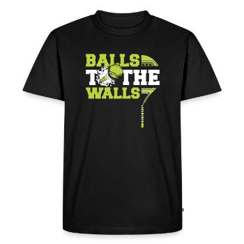 Balles Sur Les Murs Paddleball Padel Tennis Padel - T-shirt Premium bio Homme - noir - Devant - Nico (187cm)