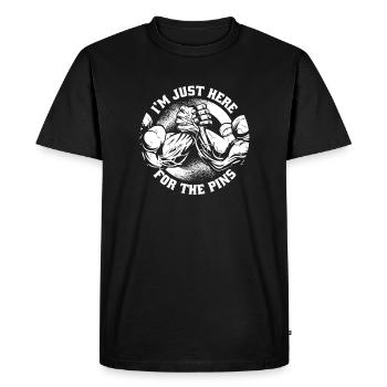 Je suis juste là pour l’exercice des techniques d’épingles - T-shirt Premium bio Homme - noir - Devant - Nico (187cm)