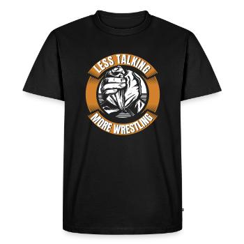 Moins de Parler Plus De Lutte Exercice Entraîneur Bras - T-shirt Premium bio Homme - noir - Devant - Nico (187cm)