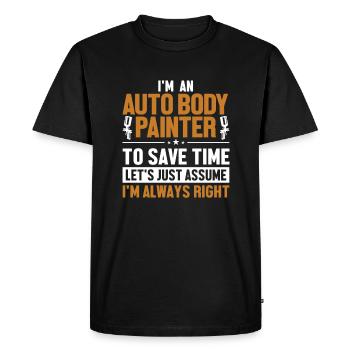 Carrossier Supposons que je sois le bon véhicule - T-shirt Premium bio Homme - noir - Devant - Nico (187cm)
