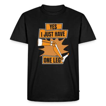 Oui, je n’ai qu’une seule jambe, jambes artificielles, jambe d’utilisateur - T-shirt Premium bio Homme - noir - Devant - Nico (187cm)