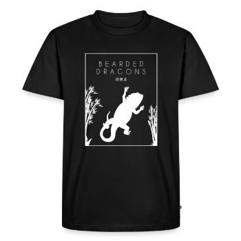 Bearded Dragons Chinese Hanzi Pogona Lizard - Men's Premium Organic T-Shirt - black - Front - Nico (187cm)