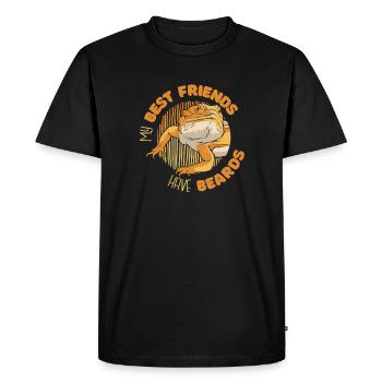 My Best Friends Have Beards Pogona Pet Lizard - Men's Premium Organic T-Shirt - black - Front - Nico (187cm)
