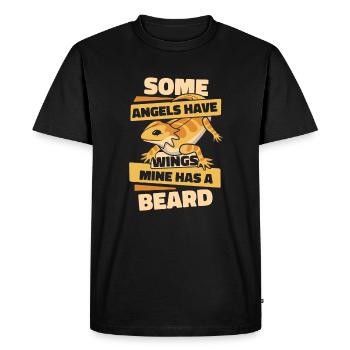 Certains anges ont des ailes Le mien a un animal de compagnie à barbe - T-shirt Premium bio Homme - noir - Devant - Nico (187cm)