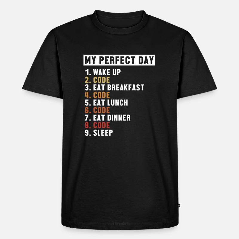 Coding Perfect Day Developer Softwareingenieur - Männer Premium Bio T-Shirt - Schwarz