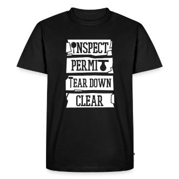 Inspect Permit Tear Down Clear Home Wrecker House - Men's Premium Organic T-Shirt - black - Front - Nico (187cm)
