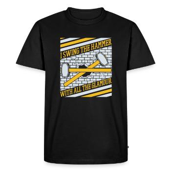 I Swing The Hammer With All The Glamour House - Men's Premium Organic T-Shirt - black - Front - Nico (187cm)