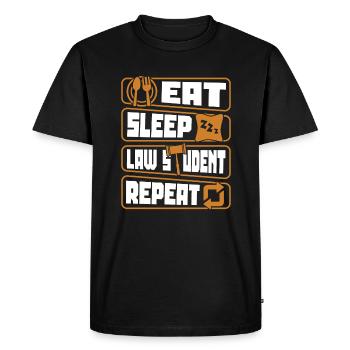 Manger dormir Étudiant en droit Redoubler Étudiants en faculté de droit - T-shirt Premium bio Homme - noir - Devant - Nico (187cm)
