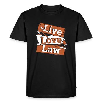 Live Love Law Études juridiques Étudiants en faculté de droit - T-shirt Premium bio Homme - noir - Devant - Nico (187cm)
