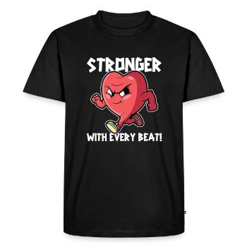 Stronger With Every Beat Pacemakers Open Heart - Men's Premium Organic T-Shirt - black - Front - Nico (187cm)