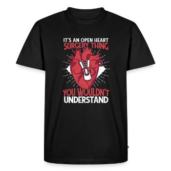 C’est une opération à cœur ouvert Cathéter ouvert - T-shirt Premium bio Homme - noir - Devant - Nico (187cm)