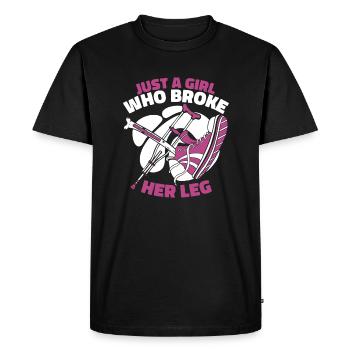 Juste une fille qui s’est cassé la jambe os cassé os - T-shirt Premium bio Homme - noir - Devant - Nico (187cm)