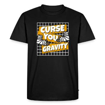 Maudit Toi Gravité Os cassé Os du doigt cassé - T-shirt Premium bio Homme - noir - Devant - Nico (187cm)