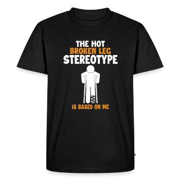Le stéréotype de la jambe cassée est basé sur l’os du chirurgien - T-shirt Premium bio Homme - noir - Devant - Nico (187cm)