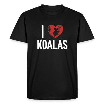 I love Koalas Koalabear Eucalyptus Lover Koala - Men's Premium Organic T-Shirt - black - Front - Nico (187cm)