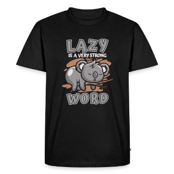Paresseux est un mot très fort Koalabear Eucalyptus - T-shirt Premium bio Homme - noir - Devant - Nico (187cm)