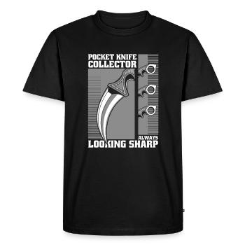 Toujours à la recherche d’un couteau de boucher tranchant amant couteau - T-shirt Premium bio Homme - noir - Devant - Nico (187cm)