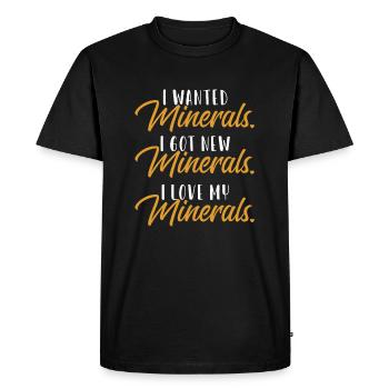 Minéraux Amour Géologue Pierre Collectionneur Minéral - T-shirt Premium bio Homme - noir - Devant - Nico (187cm)