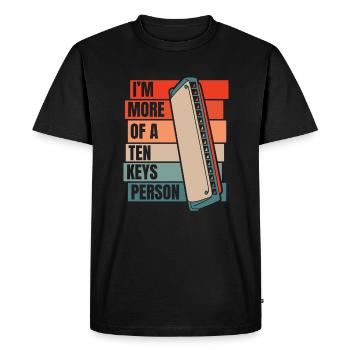 Je suis plus d’une bouche harmoniste de la personne à dix clés - T-shirt Premium bio Homme - noir - Devant - Nico (187cm)