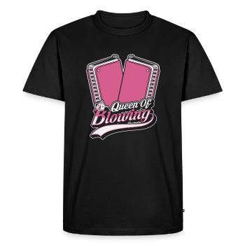 Reine du soufflage Harmonist Harmonist Harmonist Mouth Harp - T-shirt Premium bio Homme - noir - Devant - Nico (187cm)