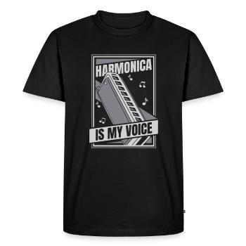 L’harmonica est ma voix Harmoniste Harmoniste - T-shirt Premium bio Homme - noir - Devant - Nico (187cm)