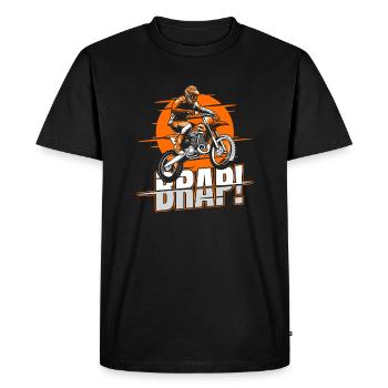Brap ! Course Supermotard Moto Pilotes Motocross - T-shirt Premium bio Homme - noir - Devant - Nico (187cm)