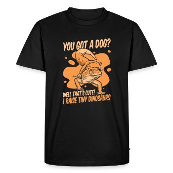 J’élève de minuscules dinosaures lézard gekkota à crête - T-shirt Premium bio Homme - noir - Devant - Nico (187cm)