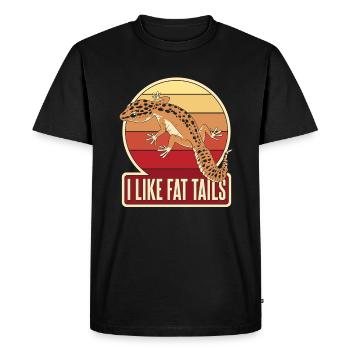 J’aime les grosses queues lézard à crête gekkota léopard - T-shirt Premium bio Homme - noir - Devant - Nico (187cm)