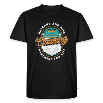 Mari Et Femme Partenaires De Croisière Pour La Vie - T-shirt Premium bio Homme - noir - Devant - Nico (187cm)