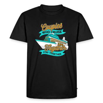 Couples qui naviguent ensemble Croisière en bateau de croisière - T-shirt Premium bio Homme - noir - Devant - Nico (187cm)