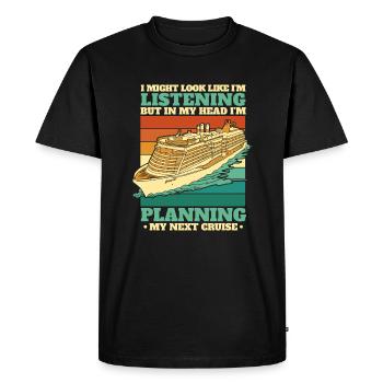 Je planifie ma prochaine croisière Croisière en bateau - T-shirt Premium bio Homme - noir - Devant - Nico (187cm)
