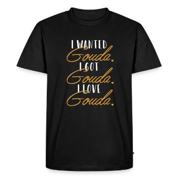 Gouda Love Queso Fromager Amant Gouda - T-shirt Premium bio Homme - noir - Devant - Nico (187cm)