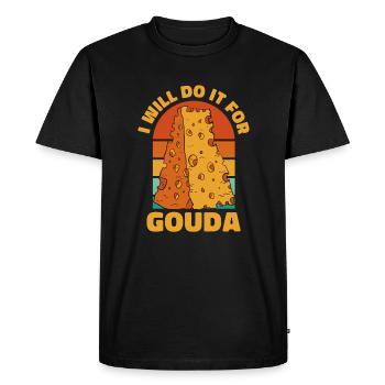 Je le ferai pour le fromager Gouda Queso - T-shirt Premium bio Homme - noir - Devant - Nico (187cm)