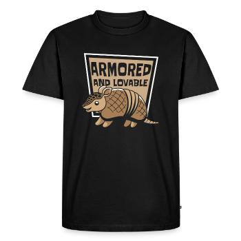 Armored And Lovable Pink Fairy Cingulata Lover - Men's Premium Organic T-Shirt - black - Front - Nico (187cm)